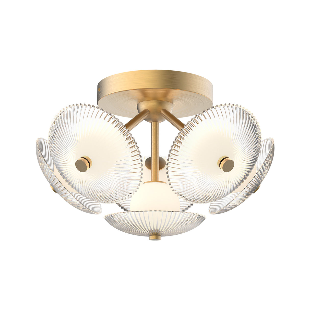 Ivan LED Semi-Flush 16", Brushed Brass