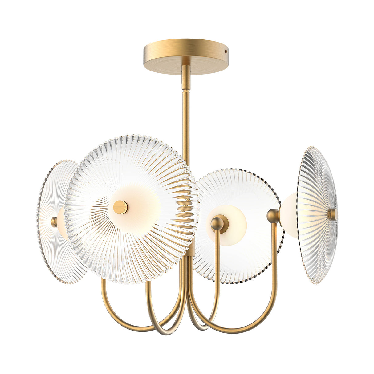Ivan LED Chandelier 21", Brushed Brass