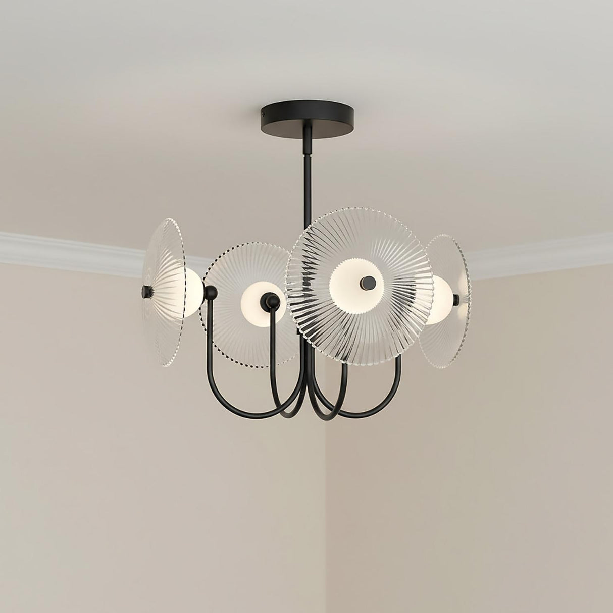 Ivan LED Chandelier 21", Matte Black