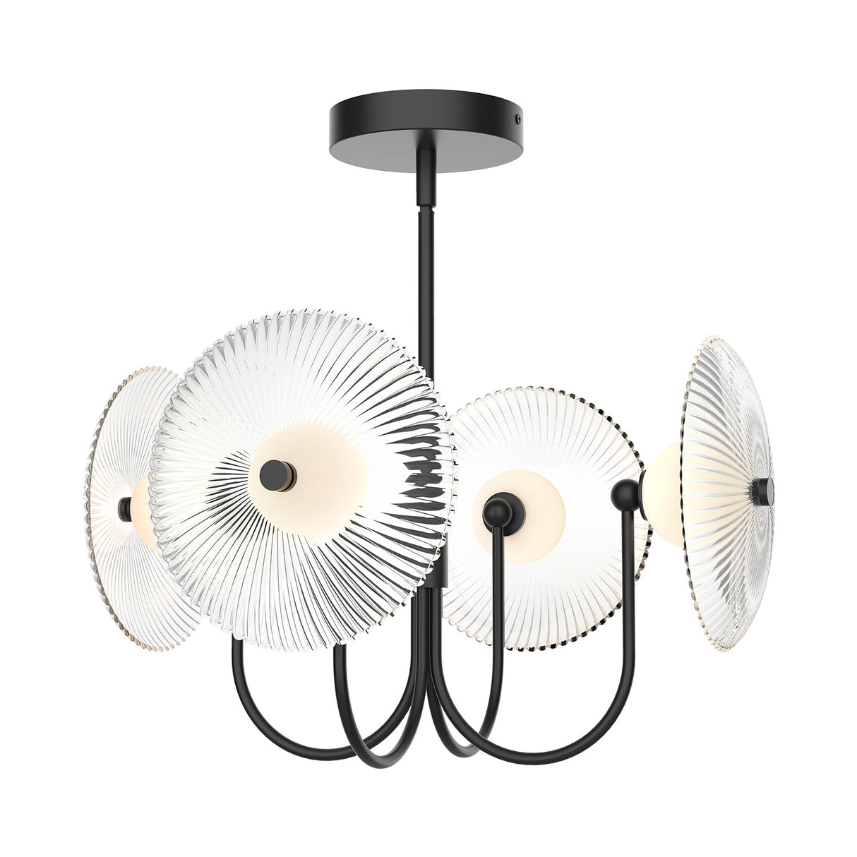 Ivan LED Chandelier 21", Matte Black
