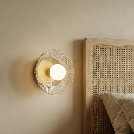 Ivan LED Wall Sconce, Brusehd Brass for Modern home with Beige Wall