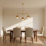 Juno Chandelier 38, Brushed Brass and Opal Glass for Transitional home with Light Beige Walls