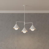 Juno Chandelier 38", White and Opal Glass