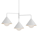 Juno Chandelier 38", White and Opal Glass