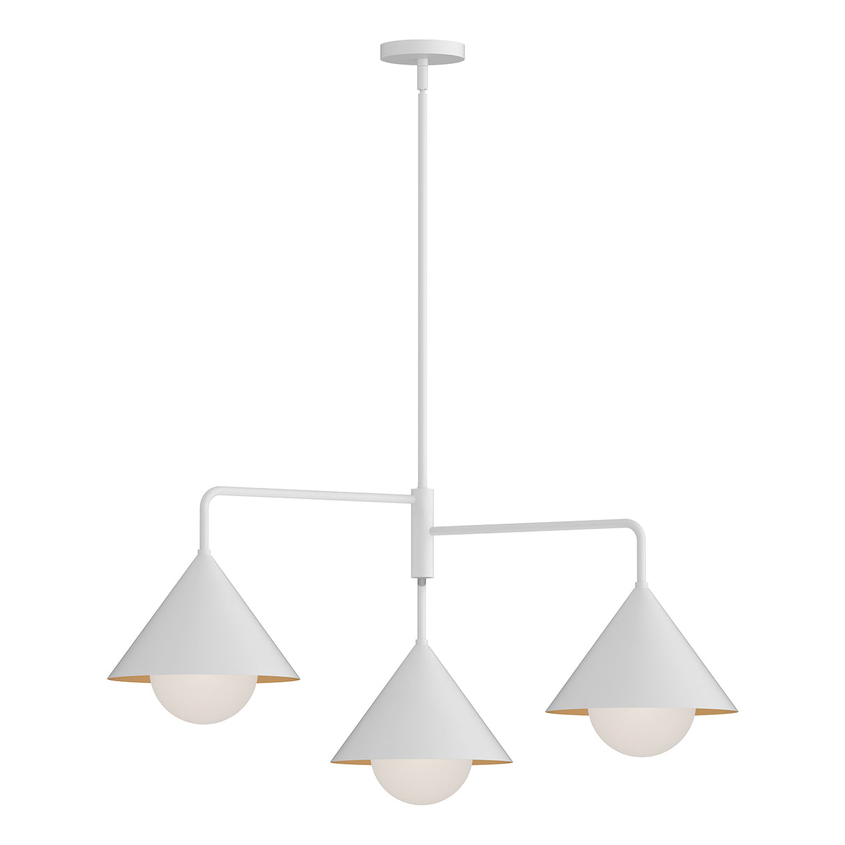 Juno Chandelier 38", White and Opal Glass