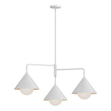 Juno Chandelier 38", White and Opal Glass