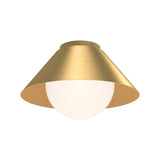 Juno Flush Mount 14", Brushed Brass and Opal Glass