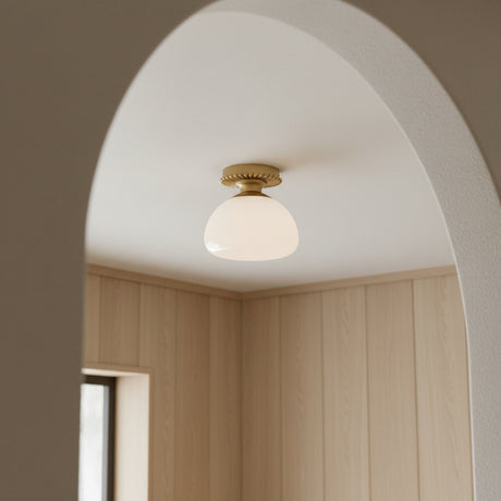 Juno Flush Mount 14" for Modern home with White Opal Glass