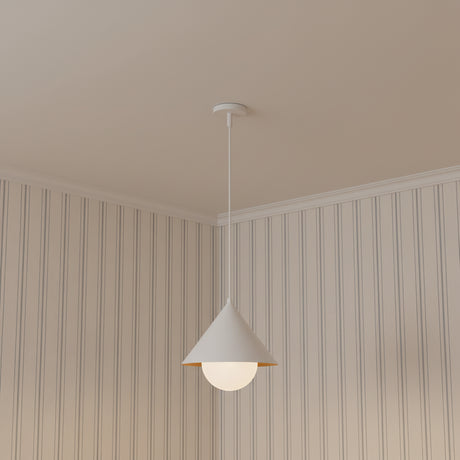 Juno Pendant 14, White and Opal Glass for Transitional home with White Shiplap