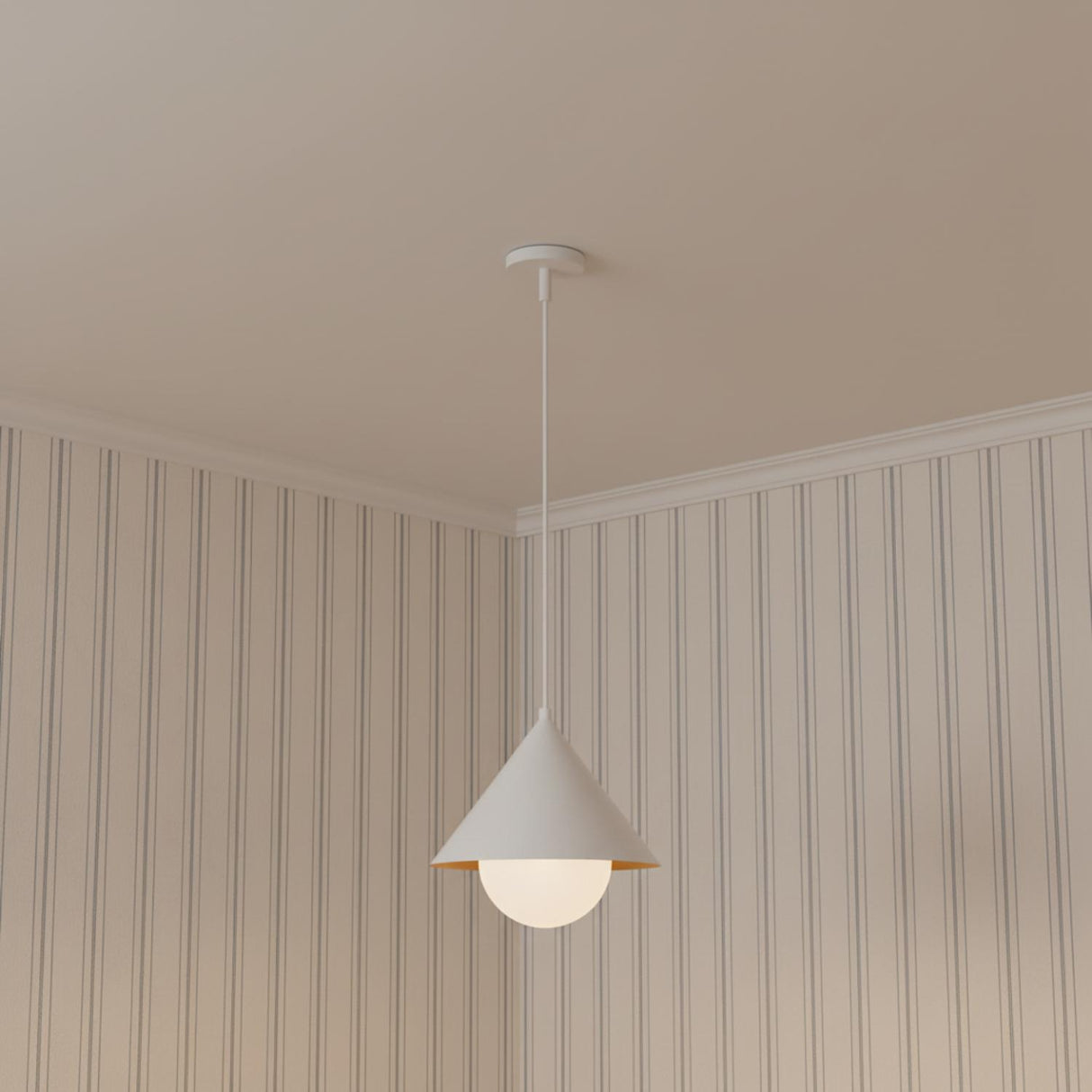 Juno Pendant 14", White and Opal Glass