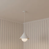 Juno Pendant 14", White and Opal Glass