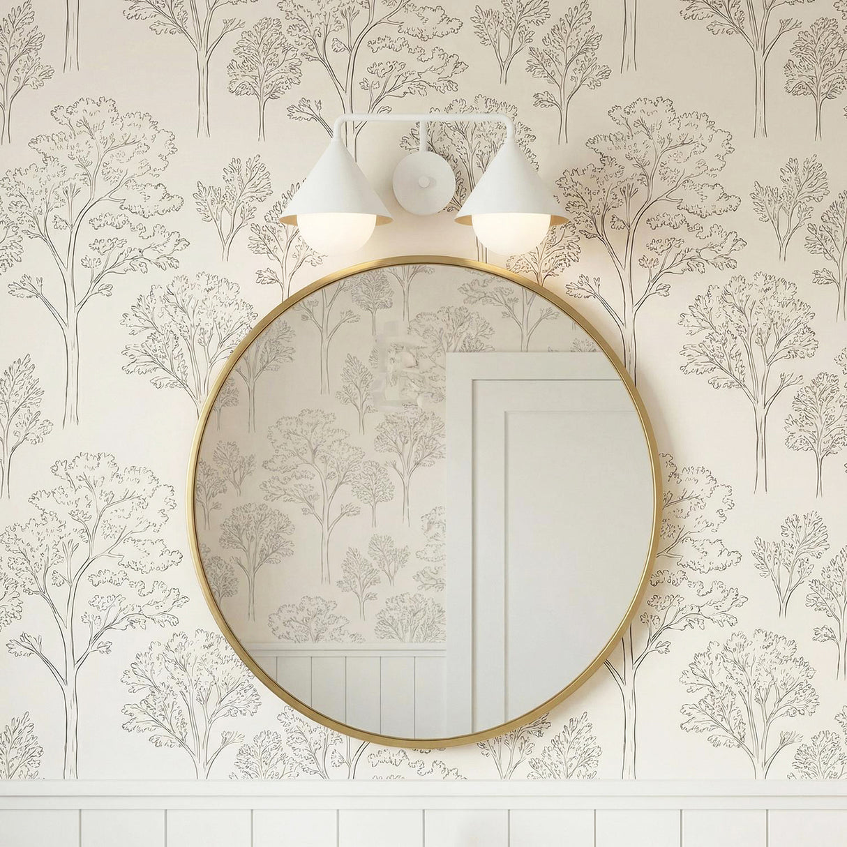 Juno 2 Light Vanity Light, White and Opal Glass