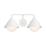 Juno 2 Light Vanity Light, White and Opal Glass