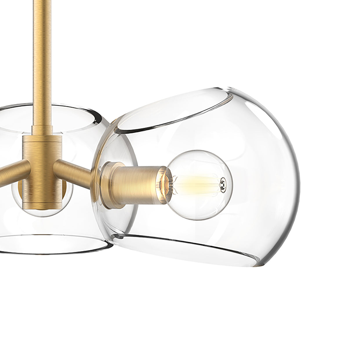 Flynn 3 Light Pendant 16", Brushed Brass with Clear Glass