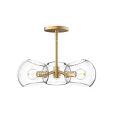 Flynn 3 Light Pendant 16", Brushed Brass with Clear Glass