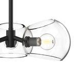 Flynn 3 Light Pendant 16", Matte Black with Clear Glass