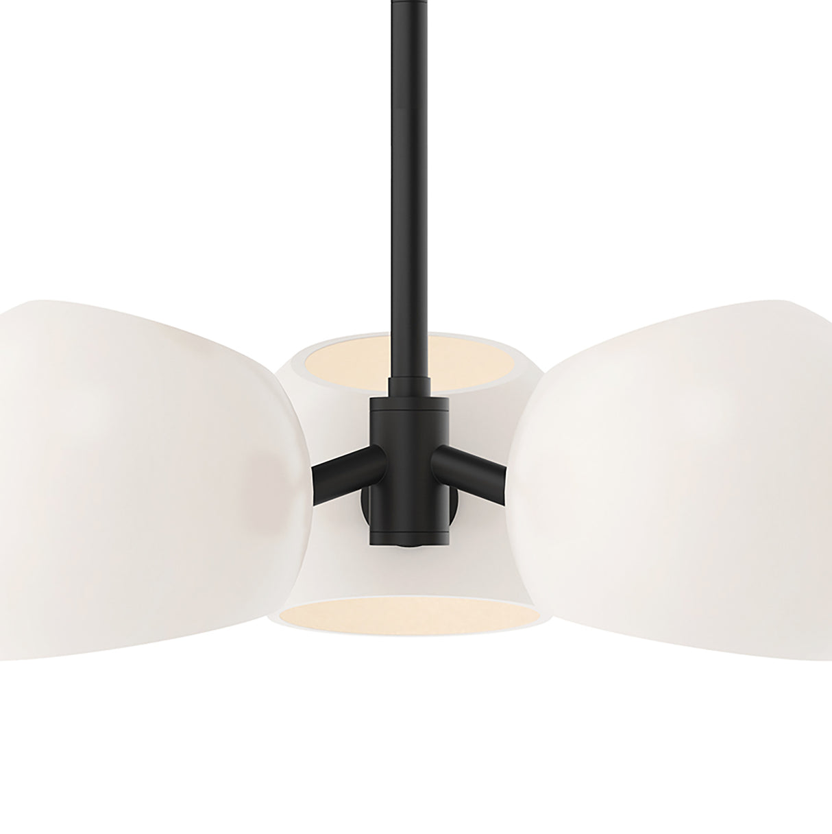 Flynn 3 Light Pendant 16", Matte Black with Opal Glass