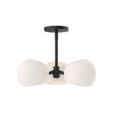 Flynn 3 Light Pendant 16", Matte Black with Opal Glass
