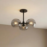 Flynn 3 Light Pendant 16", Matte Black with Mirrored Smoke Glass