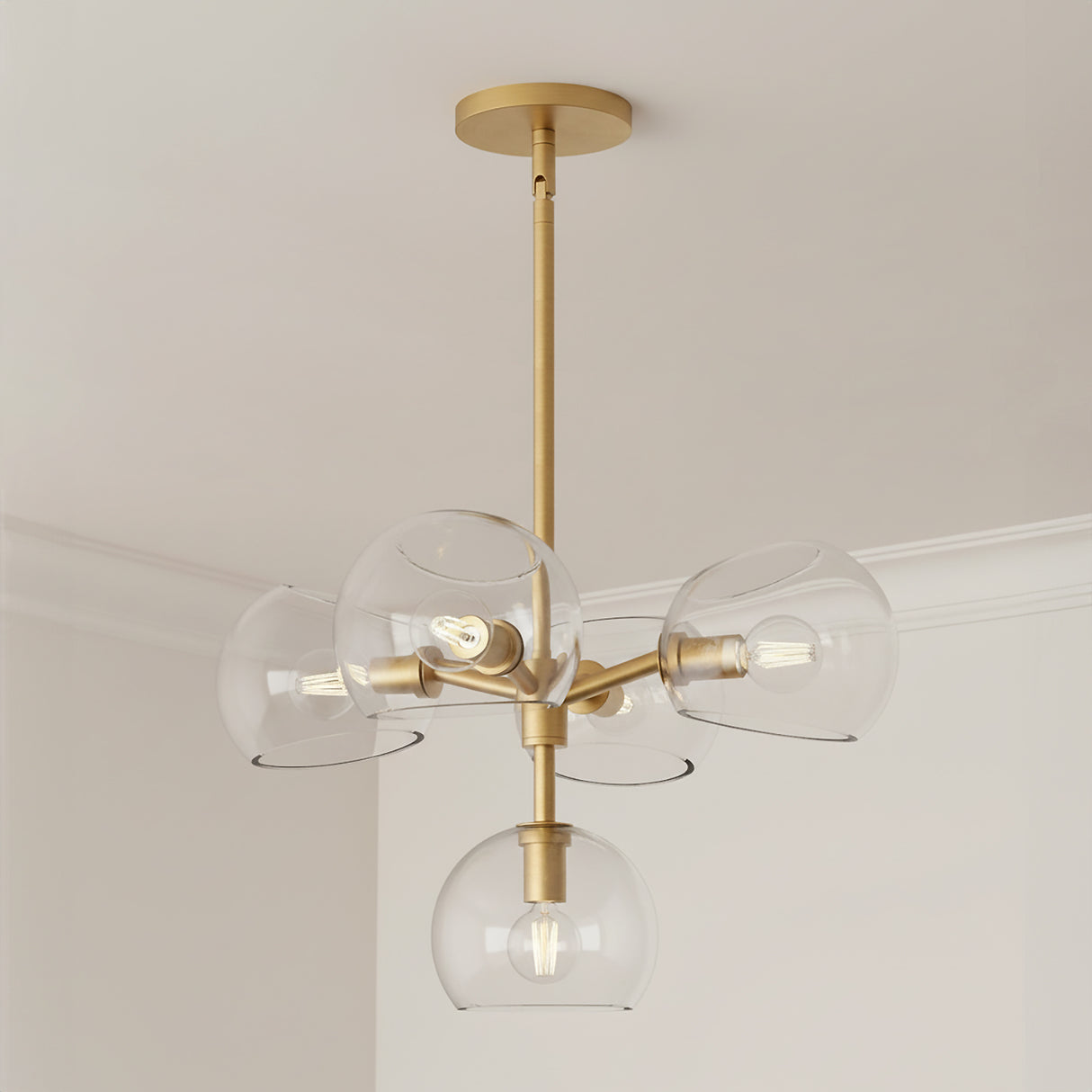 Flynn 5 Light Pendant 18" for Modern home with White Siding