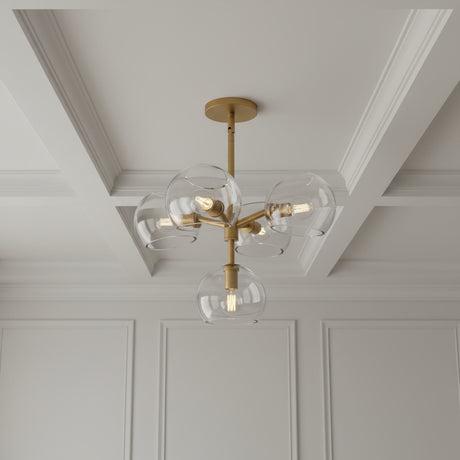 Flynn 5 Light Pendant 18" for Modern home with White Walls