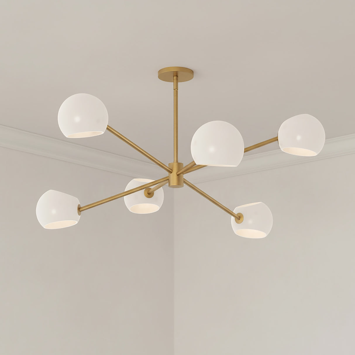 Flynn 6 Light Chandelier 37" for Modern home with White walls