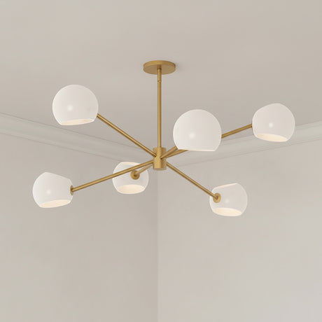 Flynn 6 Light Chandelier 37" for Modern home with White walls