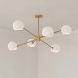 Flynn 6 Light Chandelier 37" for Modern home with White walls