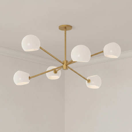 Flynn 6 Light Chandelier 37" for Modern home with White walls