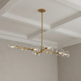 Flynn 8 Light Linear Pendant 48" for Modern home with Beige Walls