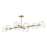Flynn 8 Light Linear Pendant 48", Brushed Brass with Clear Glass
