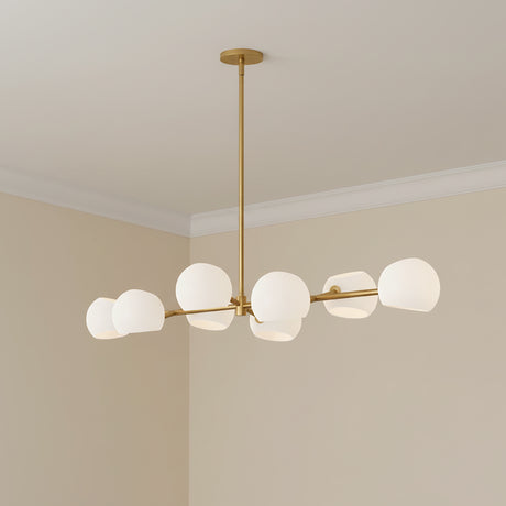 Flynn 8 Light Linear Pendant 48" for Modern home with Warm Beige Walls