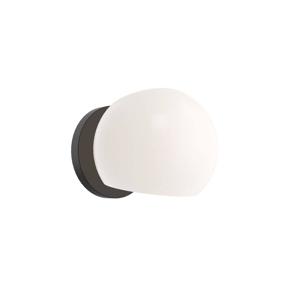 Flynn 1 Light Wall Sconce, Matte Black with Opal Glass