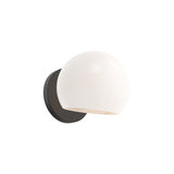 Flynn 1 Light Wall Sconce, Matte Black with Opal Glass