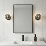 Flynn 1 Light Wall Sconce, Matte Black with Mirrored Smoke Glass