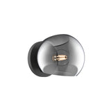 Flynn 1 Light Wall Sconce, Matte Black with Smoke Glass