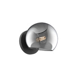 Flynn 1 Light Wall Sconce, Matte Black with Smoke Glass