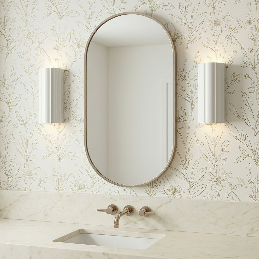 Cora Wall Sconce, Textured White for Contemporary home with White Wallpaper