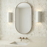 Cora Wall Sconce, Textured White for Contemporary home with White Wallpaper