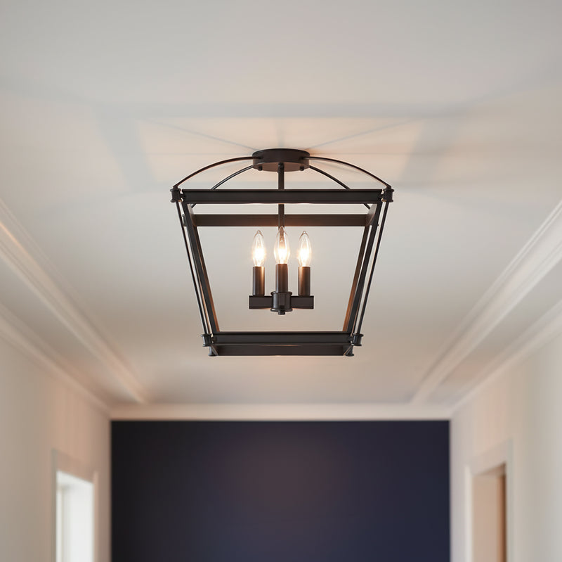 Pierce Semi-Flush 16", Urban Bronze for Transitional home with White walls