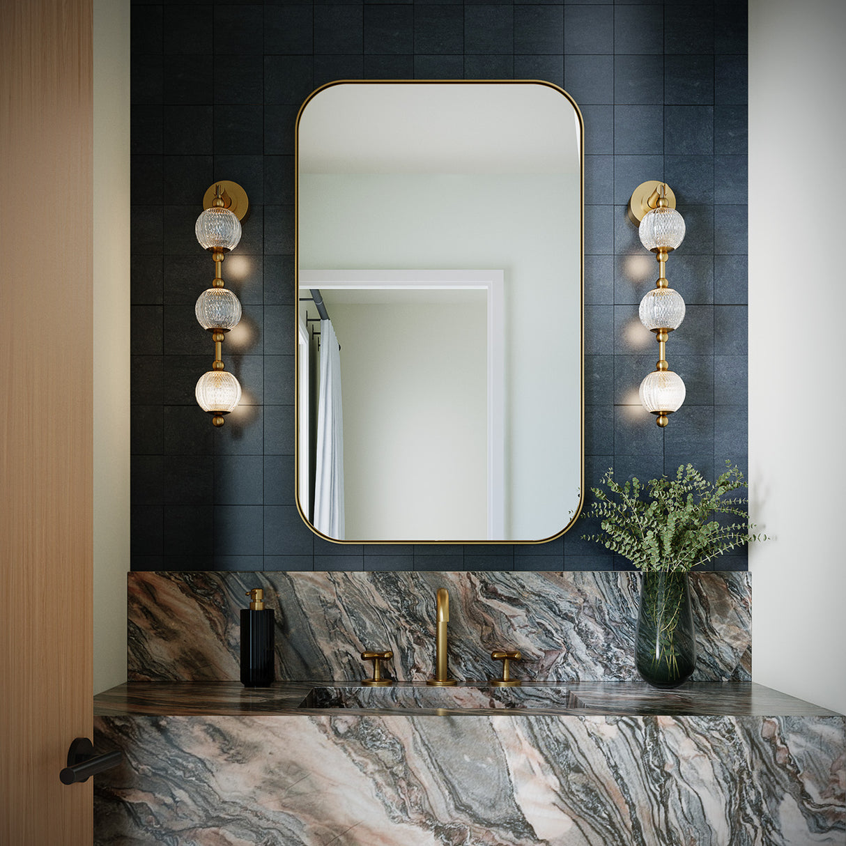 Evelyn LED Wall Sconce 23", Natural Brass