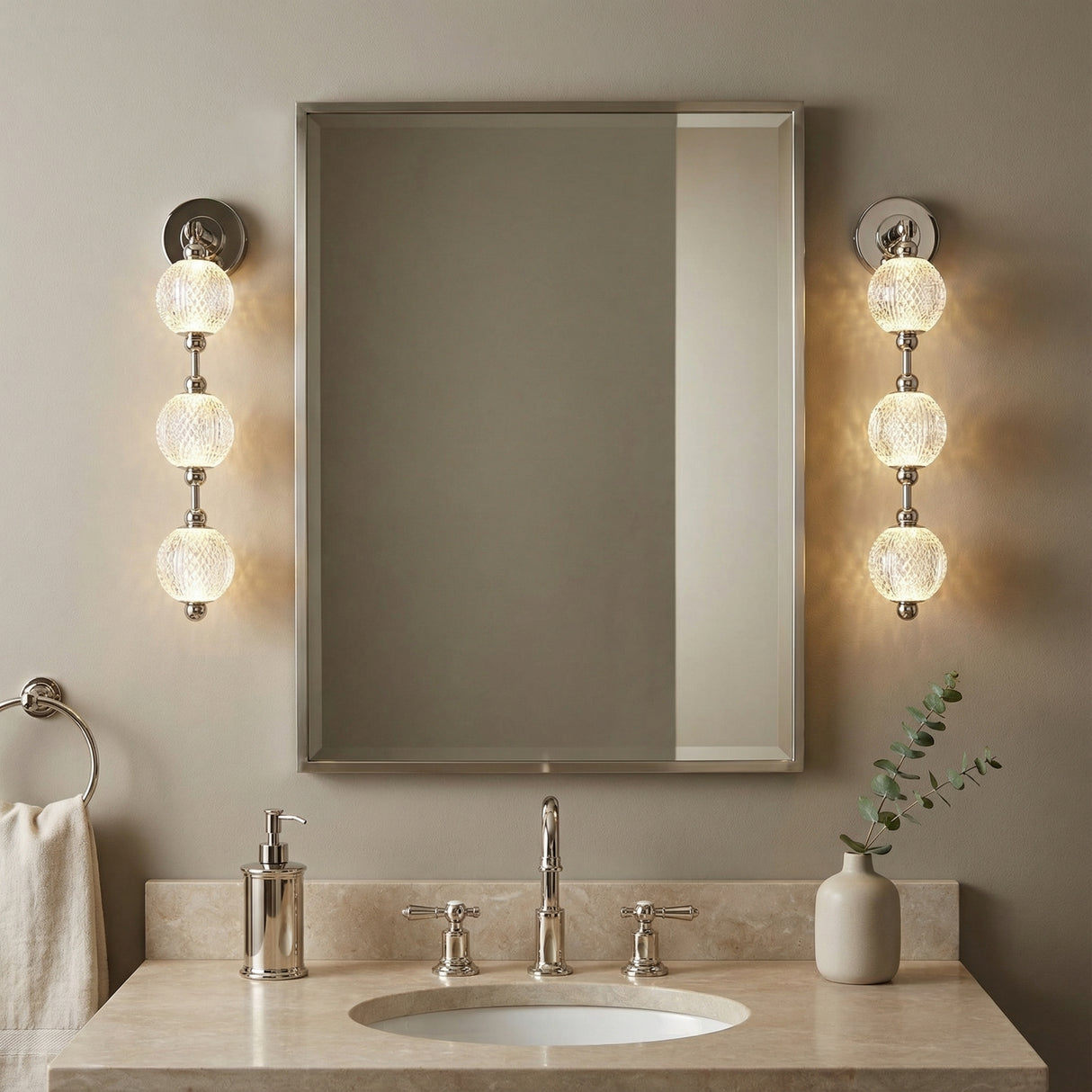 Evelyn LED Wall Sconce 23" for Transitional home with Beige Walls