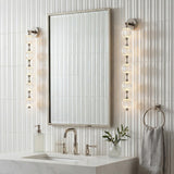 Evelyn LED Wall Sconce 38" for Modern home with White Tile