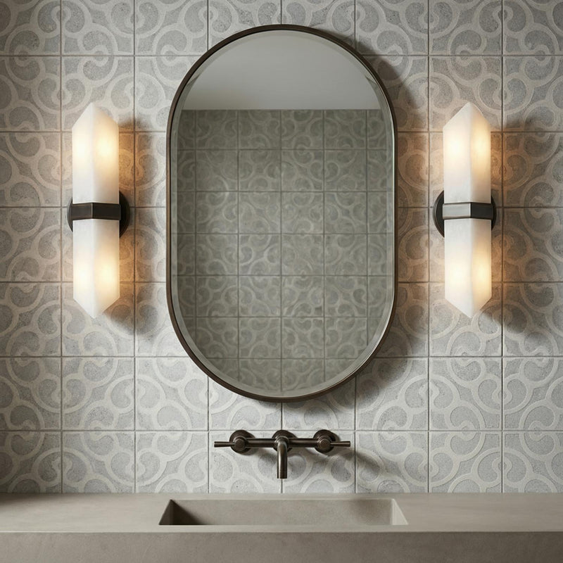 Gracy 2 Light Wall Sconce, Urban Bronze and Alabaster