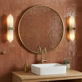 Gracy 2 Light Wall Sconce, Vintage Brass and Alabaster