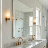 Gracy 1 Light Wall Sconce, Vintage Brass and Alabaster