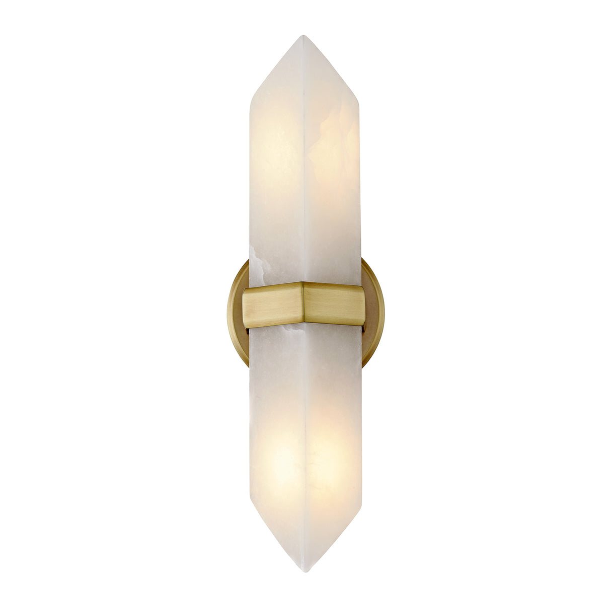 Gracy 2 Light Wall Sconce, Vintage Brass and Alabaster