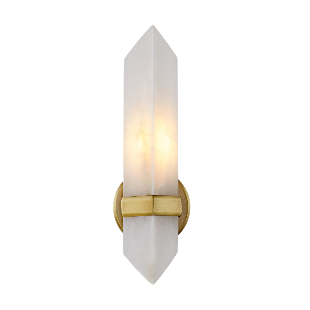 Gracy 1 Light Wall Sconce, Vintage Brass and Alabaster