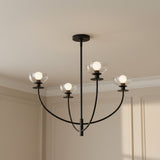Bella 4 Light Chandelier 26" for Modern home with Cream Walls