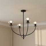 Bella 4 Light Chandelier 26", Matte Black